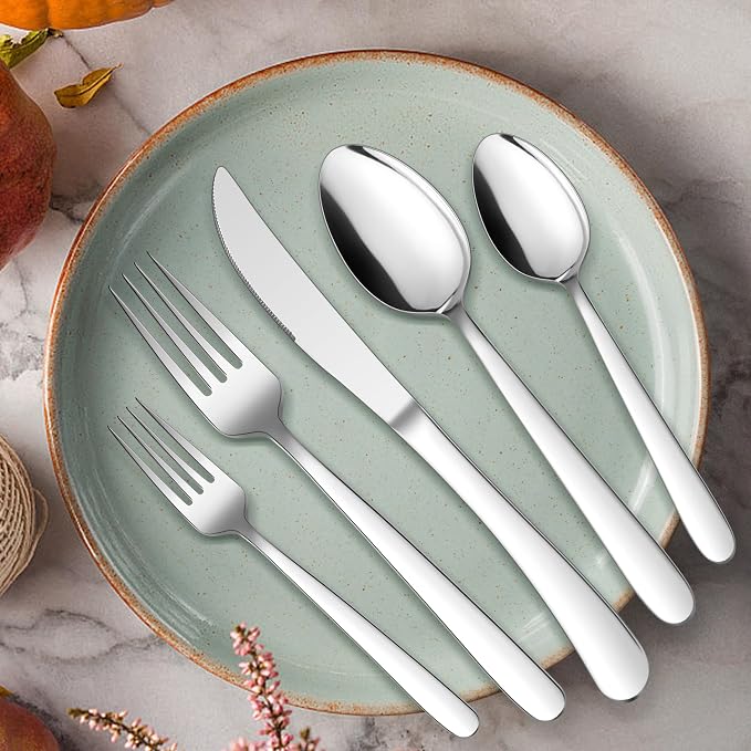 HaWare Heavy Duty Silverware Set, 20-Piece Stainless Steel Flatware for 4