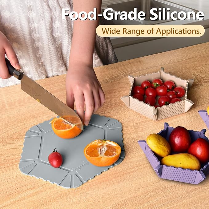 Magnetic Silicone Trivet Mat - Heat Resistant Hot Pad for Hot Dishes, Pots & Pans, Non-Slip Table & Countertop Protector (Gray, Hexagon)
