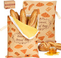 2 Pack Reusable Cotton Sourdough Beeswax Bread Bags with Wide Zipper, Brown | XL(13.3x16.9in) Portable Bread Storage with Handle, Washable, Keep Fresh, Fit Homemade Sourdough Bread, Ideal for Gift-Giving