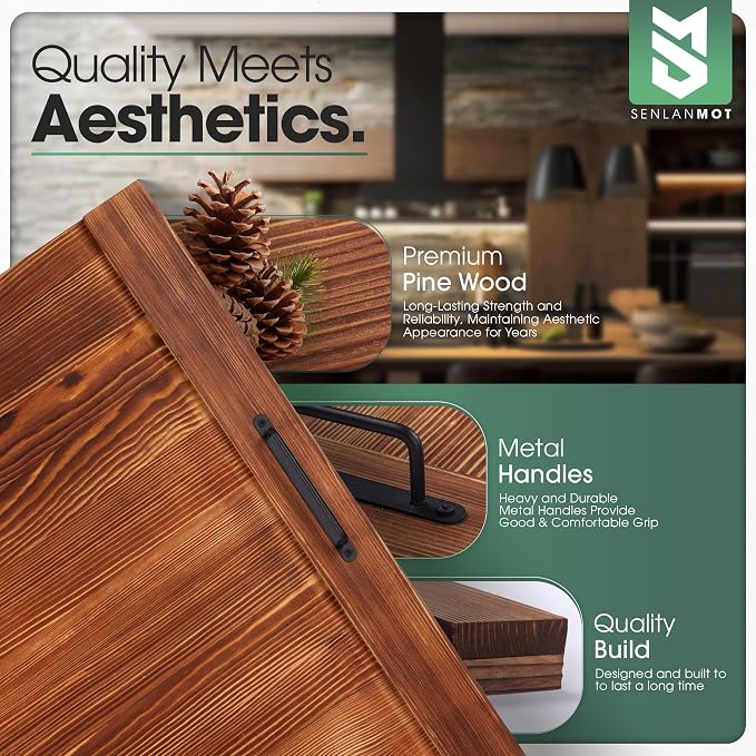 Electric & Gas Stove Top Cover Noodle Board – Large Pine Stovetop Cover & Decorative Tray with Handles – Multi-Functional Kitchen Cutting Board & Modern Home Accessories 30.3"x21.7" (1 Pc)