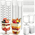 430-Pack 5oz Disposable Clear Dessert Cups with Lids and Spoons | Parfait Cups, Mini Shooter Cups, Square Appetizer Cups, For Party Ice Cream Yogurt Pudding