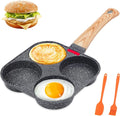 AHFLRITO 4-Cup Egg Pan Nonstick, Healthy Aluminum Omelette Pan, Breakfast Omelette Skillet for Fried Eggs Cooker, Pancakes, Suitable for Gas Stove & Induction Cookware