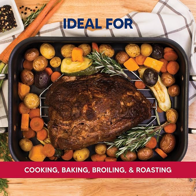 HIC Kitchen Roasting Octagonal Baking Rack, Chrome-Plated Steel Wire, Fits Oval And Smaller Roasting Pans, 9.5 x 6.125 x 0.5-Inches