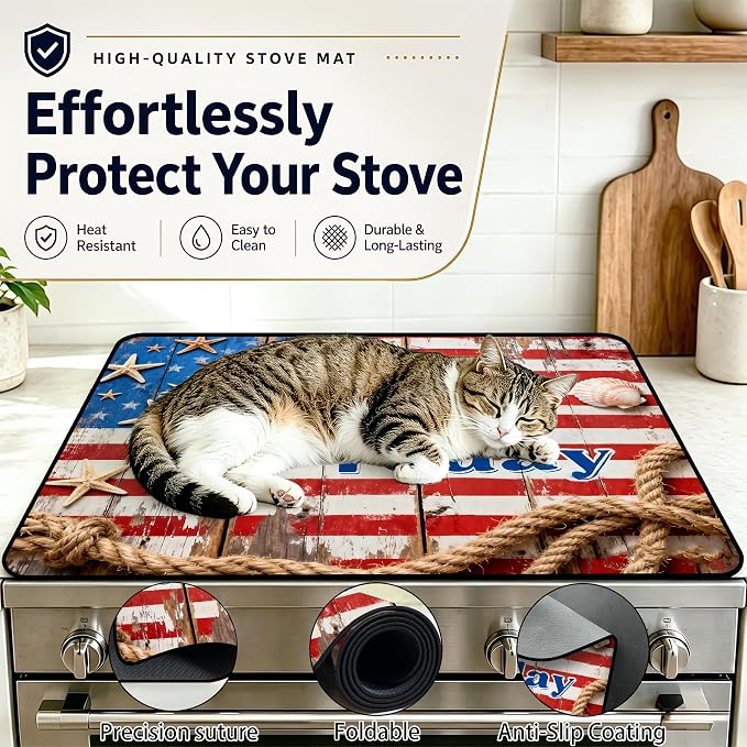 Stove Top Covers with A Non-slip Rubber Coating | protect Your Stove from Scratches, Extend Countertop Space, and Add A Classic Kitchen Touch