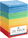 S&T INC. Microfiber Cleaning Cloth, 25 Pack, 11.5" x 11.5" | Bulk Cleaning Cloth for Home and Car, Reusable and Multi-Purpose Cleaning Rags, Machine Washable