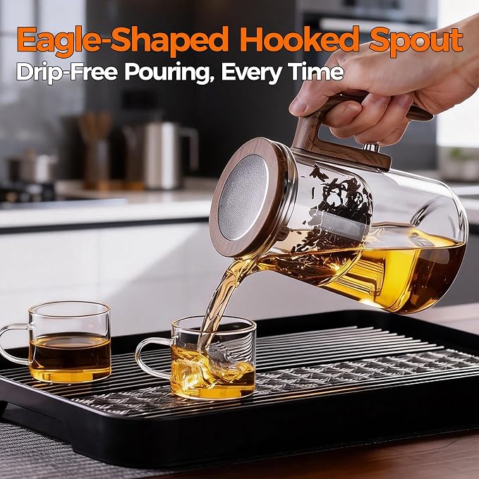 Enchanted Tea Pot with Tea Infuser, Loose Leaf Tea Steeper, 27 oz | Magic Teapot for Loose Leaf Tea Diffusers, Glass Tea Maker, Ideal Gift for Tea Lovers