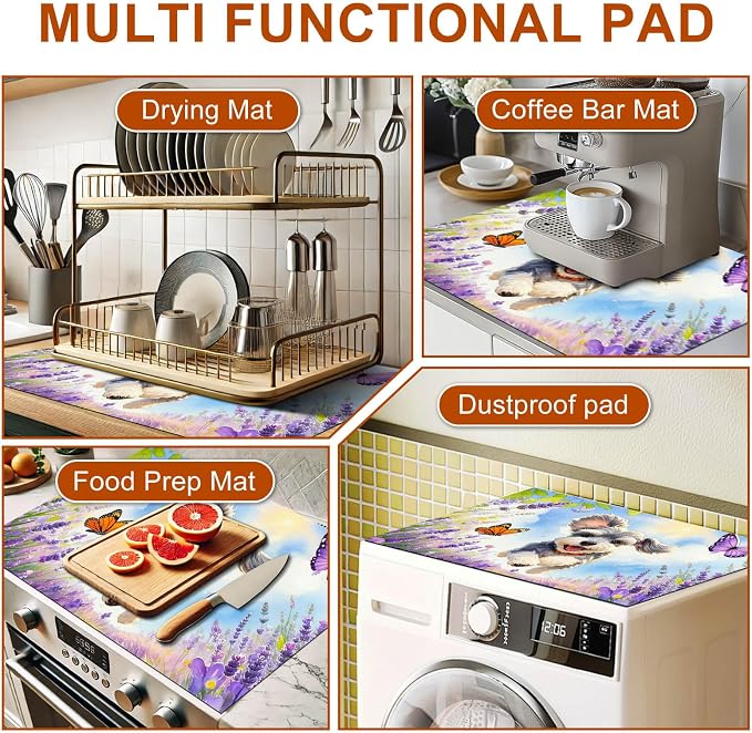 HOMETITUTE Spring Stove Top Cover 28x20 Puppy Butterfly Heat Resistant