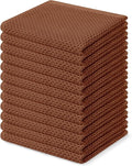 Homaxy 100% Cotton Waffle Weave Kitchen Dish Cloths 12-Pack, Caramel | 12 x 12 Inches, Ultra Soft Absorbent Dish Towels, Quick Drying Dish Rags with Hanging Loop