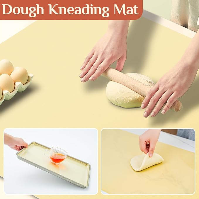 GTJ Silicone Baking Mat Roll, Reusable Baking Sheet Liners, 12 in x 10 ft | Free Cut to Size, Food-Grade, Non-Stick, Non-Slip, For Dough, Pastry, Air Fryer, Freeze Dryer, Oven Pan, Kitchen Counter