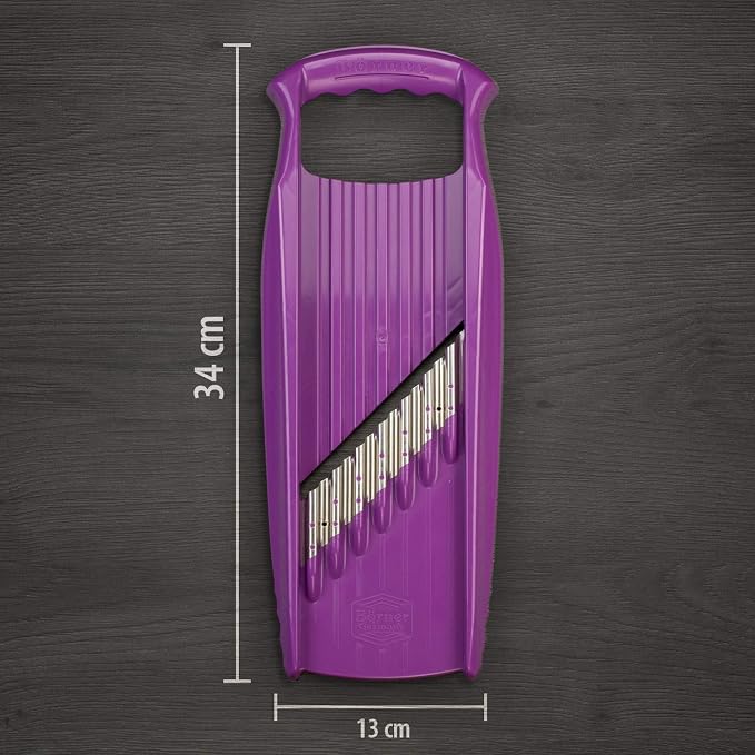 Börner Wave-Waffle XXL PowerLine Crinkle Cut Vegetable Slicer (Puple) • Slicer for XXL Wave & Waffle Cut • Wavy Vegetable Cutter • Slicer for Lattice Potatoes & XXL Wavy Potato fries