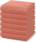 Homaxy 100% Cotton Waffle Weave Kitchen Dish Towels 6-Pack, Coral | 13 x 28 Inches, Ultra Soft Absorbent Dish Towels, Quick Drying Cleaning Towels
