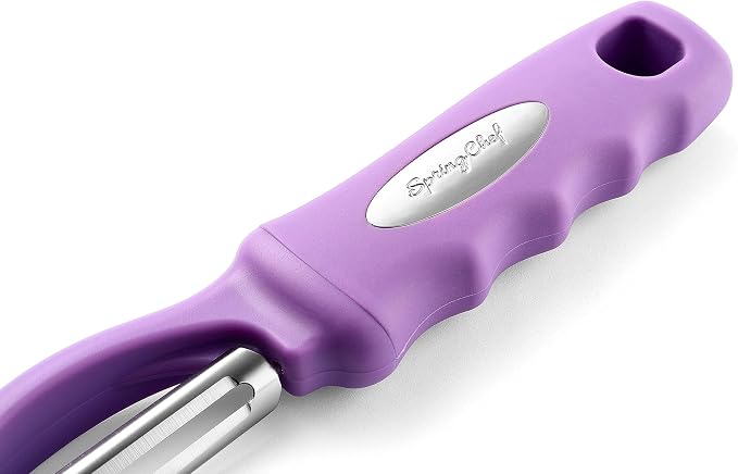 Spring Chef Swivel Vegetable Peeler for Kitchen w/Ergonomic Handle, Orchid | Premium Potato Peeler w/ Ultra Sharp Stainless Steel Blades, Multifunctional Veggie Peeler for Apple, Carrot, Cucumber, Fruit