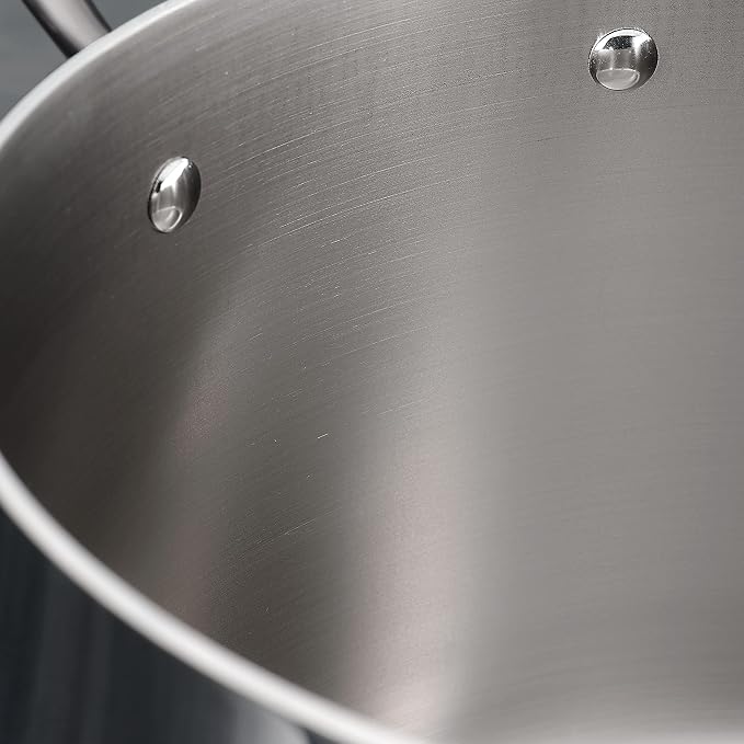 Tramontina Boston Tri-Ply Clad Stainless Steel 2-Quart Sauce Pan with Lid | Induction-Ready, Dishwasher-Safe, NSF-Certified
