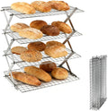 4 Tier Collapsible Cooling Rack Sourdough Cooling Rack 17"x10" | Cooling Racks for Cooking and Baking, Roasting, Grilling, Adjustable 6 Setting Design stackable, Oven & Dishwasher Safe