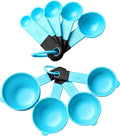 Spring Chef Magnetic Measuring Cups and Spoons Set of 9 - Aqua Sky | for Dry & Liquid Ingredients - Food Safe & BPA Free - Nesting Design - Dishwasher Safe