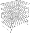 P&P CHEF 5-Tier Stainless Steel Cooling Rack, 15" x 10", Silver | Stackable Baking Cooking Racks for Cooling Roasting Grilling, Collapsible & Heavy Duty, Oven Safe & Easy Clean