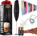 Zulay Powerful Milk Frother for Coffee with Upgraded Titanium Motor - Handheld Electric Whisk, Milk Foamer, Mini Mixer & Coffee Blender for Frappe, Latte, Matcha, No Stand - Graphite Black
