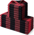 Homaxy Kitchen Towels and Dishcloths Set, Set of 12, Black & Red | Bulk Cotton Waffle Weave Check Plaid Kitchen Towels, Super Soft and Absorbent Dish Cloths, 12 x 12 and 13 x 28 Inches