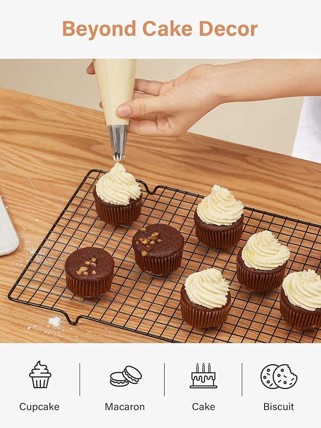 Kootek Piping Bags, Disposable Pastry Icing Bags 16 Inch, 100 Pcs Large | Anti Burst, Disposable, Durable, Transparent, for Cookie Cupcake Frosting Cake Decorating, Baking Supplies, Video Tutorial