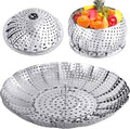Large Veggie Vegetable Steamer Basket, Folding Steaming Basket, Collapsible Metal Stainless Steel Steamer Basket Insert, for Cooking Food, Expandable Fit Various Size Pot(7.1" to 11.8") YLYL