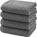 4-Pack Gray Cotton Hand Towels for Bathroom with Hanging Loops | Sink-side towels for drying hands and face, ideal for bathrooms, guest baths, powder rooms, OEKO-TEX certified, easy care