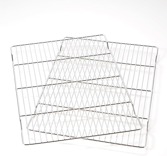 2-Pack Cooling Racks for Baking, 10x15 Inch, Heavy Duty Stainless Steel Wire Cookie Rack Fits Half Sheet Pan, Oven Safe Cooling Rack Set, Dishwasher Safe & Non-Toxic