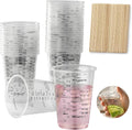 40PCS Measuring Mixing Cups, Little Cook 8oz Disposable Clear Plastic Resin Epoxy Paint Mixing Cups with 40pcs Wooden Stirring Sticks