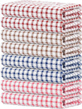 Nialnant 8 Pack Kitchen Towels, Dish Towels for Kitchen, 100% Cotton Dish Cloths for Washing Dishes, Quick Drying Reusable Cleaning Rag - 25 x 16 in