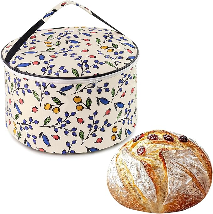 Beeswax Bread Bag For Sourdough & Homemade Bread,Reusable Round Storage Bag | Organic Linen Bread Bag for Round Loaves, Boule Loaves, Gift (Berry) (1 Pack)