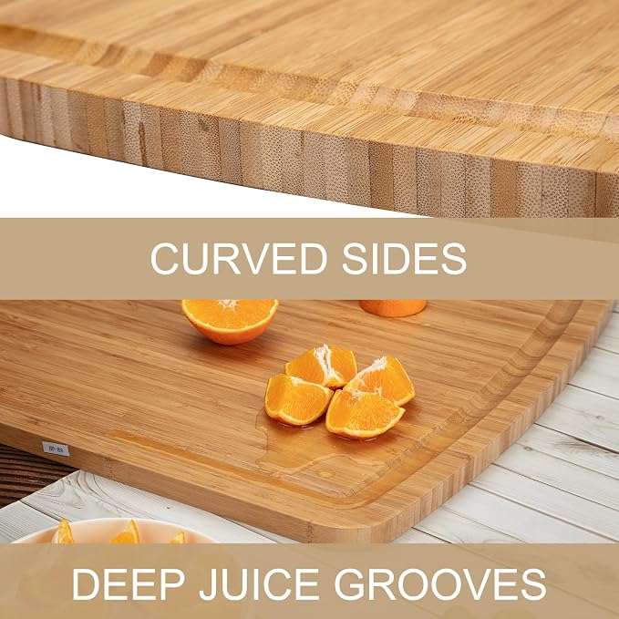 GAOMON 30 x 20 In Extra Large Bamboo Wood Cutting for Kitchen, Large Chopping Board, Stove Top Cover, Protector Board, Butcher Block, Charcuterie Board, Over the Sink Cutting Boards