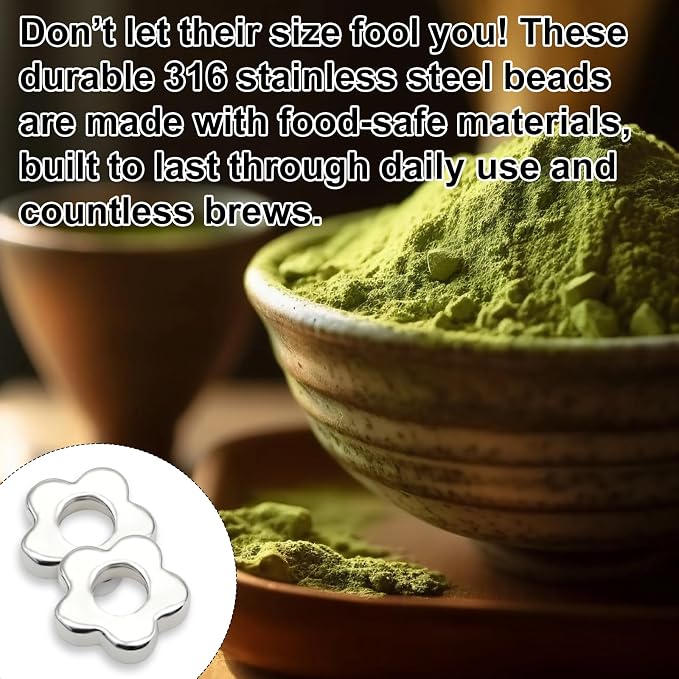 4pcs Matcha Sieve Flower-Shaped Fine Mesh Strainer Matcha Sifter Beads Stainless Steel for Tea Ceremony Kitchen Barista Smooth Clump-Free Powder