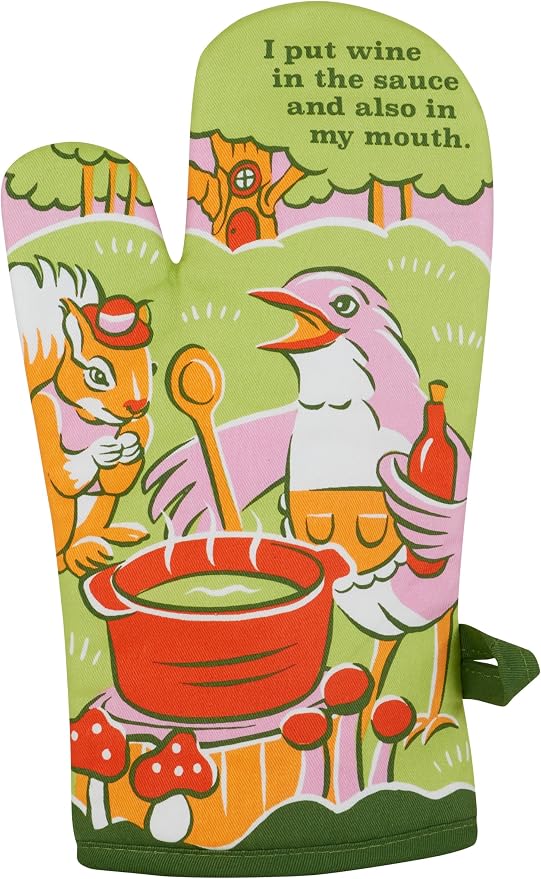 Blue Q Oven Mitts - Cute Kitchen Accessories & Kitchen Gifts - Wine Sauce | Cute Oven Mitts with unique artwork, Super-Insulatted Quilting, Easy care maintenance, Kitchen gifts for women and home cooks
