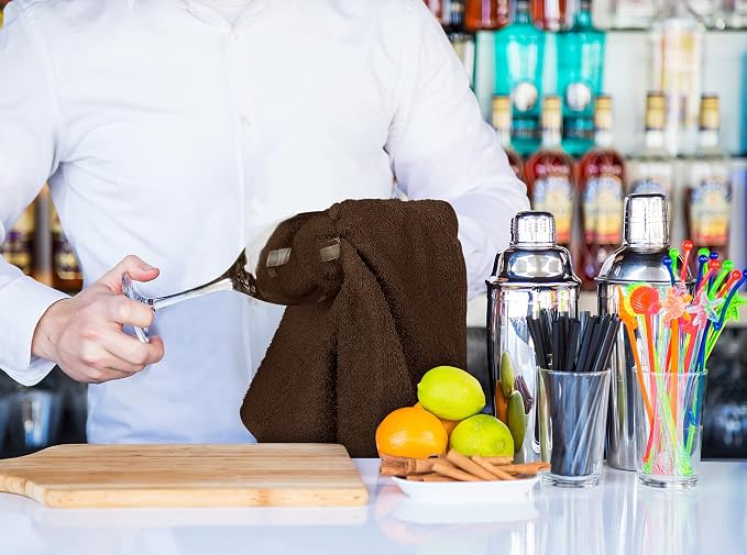 Utopia Towels Kitchen Bar Mops, Pack of 36, 16 by 19 Inches, 100% Cotton Super Absorbent Brown Towels, Multi-Purpose Cleaning Towels for Home and Kitchen Bars