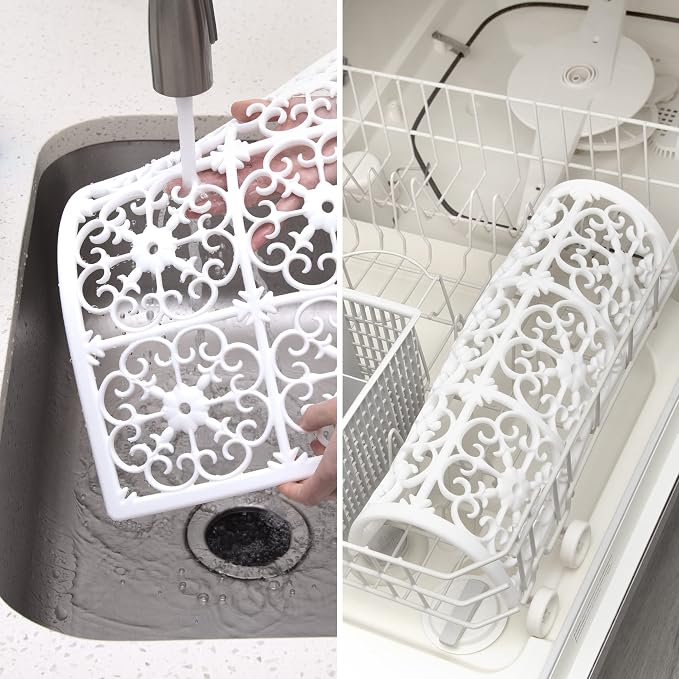 GASARÉ, Extra Large, Thick, Silicone Trivet for Hot Dishes, Pots, and Pans, Heat Resistant Mat for Countertop, Hot Pad for Kitchen, Easy to Clean, 16 x 12 x 3/8 Inches, White