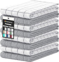 Homaxy Large Premium Cotton Kitchen Towels 16"x 28", 8 Pack, Light Grey | Natural Ring Spun 390 GSM Dish Towels, Super Absorbent Terry Kitchen Hand Towels, Soft Tea Towels with Hanging Loop