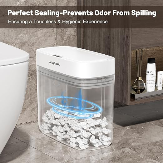 MOPALL 3.5 Gallon Motion Sensor Bathroom Trash Can with Lid | IPX5 Waterproof, Touchless Automatic Lid, Odor Control, Slim Design for Narrow Spaces