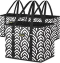 BALEINE 3PK Reusable Grocery Bags, Heavy Duty Shopping Tote Bag | 12'' Long Handles, Reinforced Bottom Keeps Upright, Fold Flat Storage, Water-Resistant Shopping Bag, Multiple Color Options