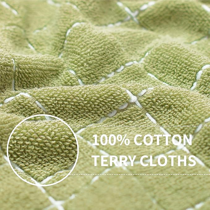 Homaxy 100% Cotton Terry Kitchen Towels, 8 Pack, Sage Green | Ultra Soft and Absorbent Dish Towels for Kitchen, Suitable for Drying and Washing Dishes