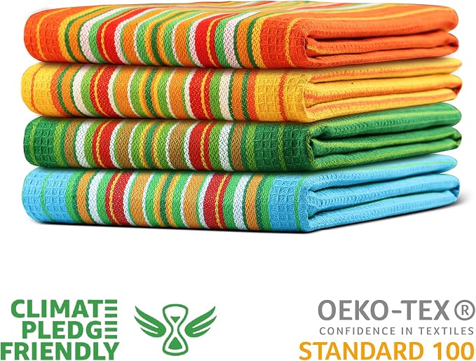 Urban Villa Kitchen Towels Cotton Dish Towels 20”x30” (Set of 4) Multi
