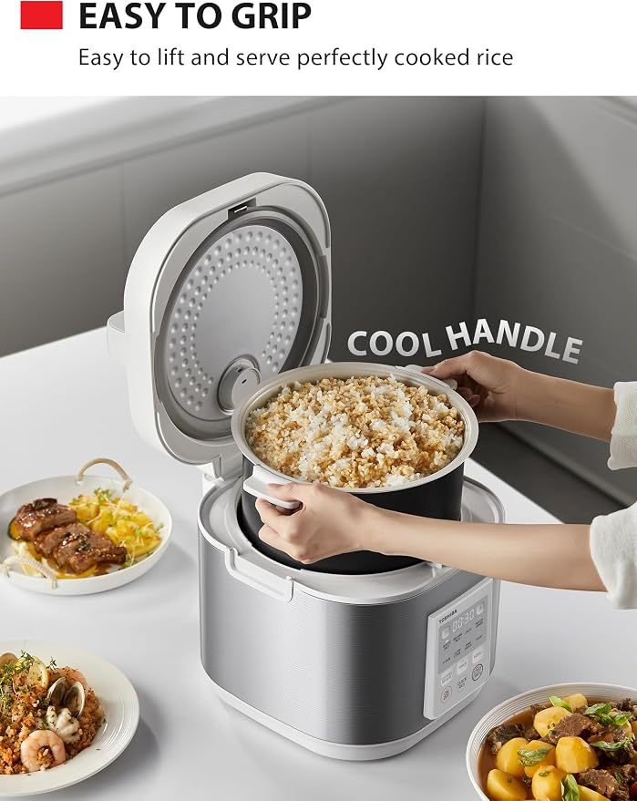 TOSHIBA Rice Cooker Heritage Bento Box, Digital Control, 5.5-Cup Uncooked Rice Capacity, 9 Functions with 3D Heating and 24-Hour Auto Keep Warm