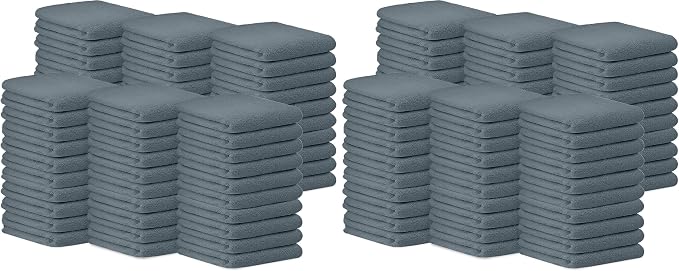 Avalon Towels Bar Towels (Pack of 120) Size 14x17 Inches – 100% Cotton, Absorbent and Reusable Cleaning Rags, Multipurpose Cleaning Towels, Terry Cloth Rags, Durable Shop Rags (Grey)