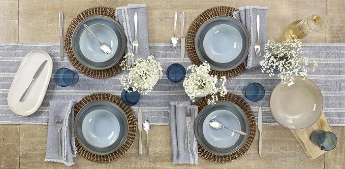 Oneida Mooncrest 45-Piece 18/0 Silverware Set for 8, Flatware | mirror finish, dishwasher safe | includes serving spoons and utensil set | cutlery set, wedding silverware