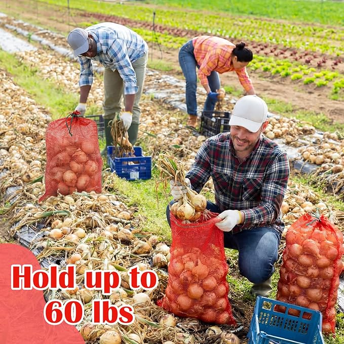 Shinylin 36 Pcs 33" x 20" Mesh Onion Bags Reusable Drawstring Fresh Produce Storage Bags Breathable Vegetable Storage Bag Reusable with Drawstring for Onion Potato Crawfish
