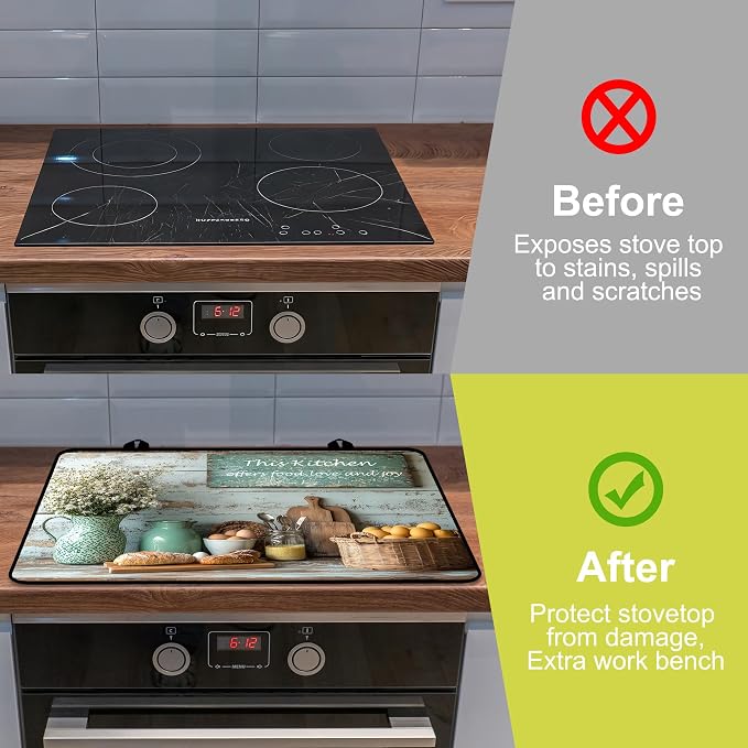 Stove Top Covers for Electric Stove, Glass Stove top Cover 28"x 20"