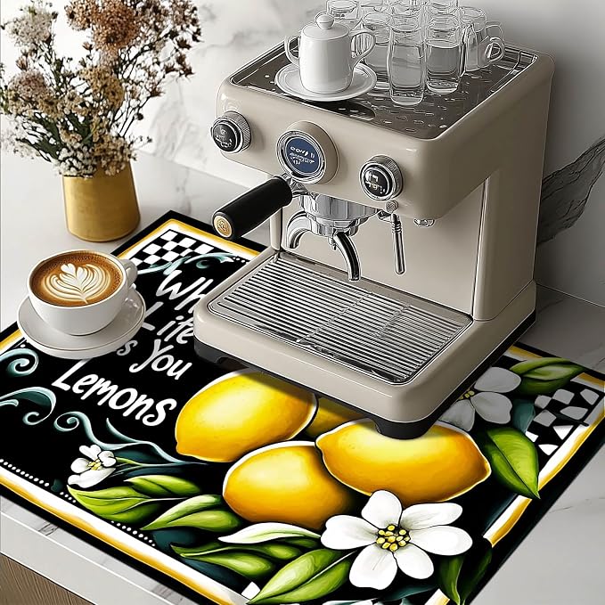 HOMETITUTE Lemons Stove Top Cover 28x20 Diatomite Heat Resistant Mat