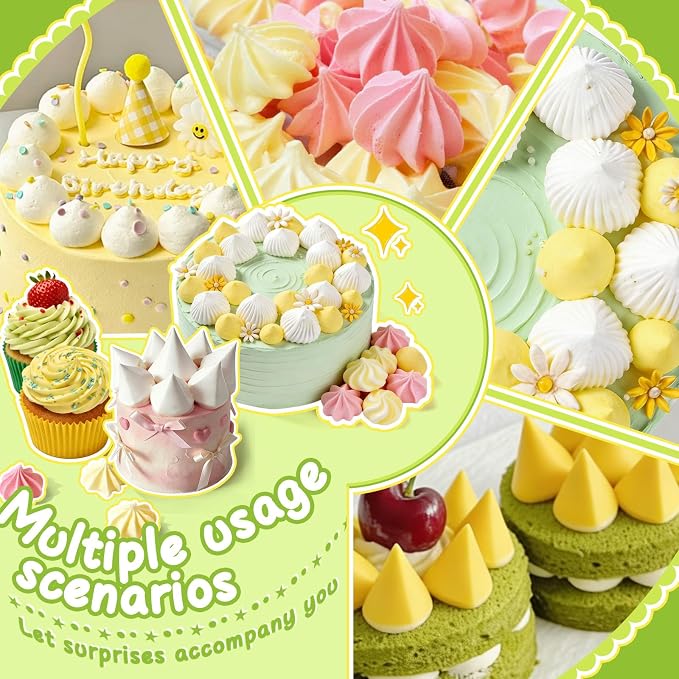 Suuker 4 Pieces Extra Large Piping Tips Set (F02 F06 9FT R22L) | Stainless Steel, Round Star Square Wide Jumbo, Cake Cupcake Cookie Decorating, Eclair Churro Meringue