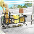 StorageRight Sponge Holder for Kitchen Sink, Stainless Sink Caddy Organizer | Rustproof Kitchen Sink Organizers with High Brush Holder & Self Drain Tray, Anti-Slip Kitchen Countertop Storage Essentials
