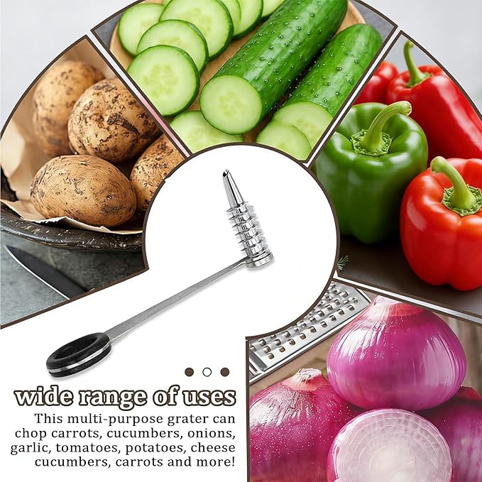 Stainless Steel Egg Spiral Slicer for Boiled Eggs, Potato, Tomato, Vegetables, Cucumbers and Carrots (2PCS)