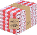Urban Villa Kitchen Towels Cotton Dish Towels 20”x30” (Set of 6) Red