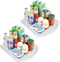 Lazy Susan Turntable for Refrigerator, Square Turntable Organizer for Fridge Cabinet, Pantry, Countertop | 16.5" x 11.1" (Rectangle 2 Pack - Clear)